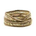 Double Looped Bling Bracelet- Gold