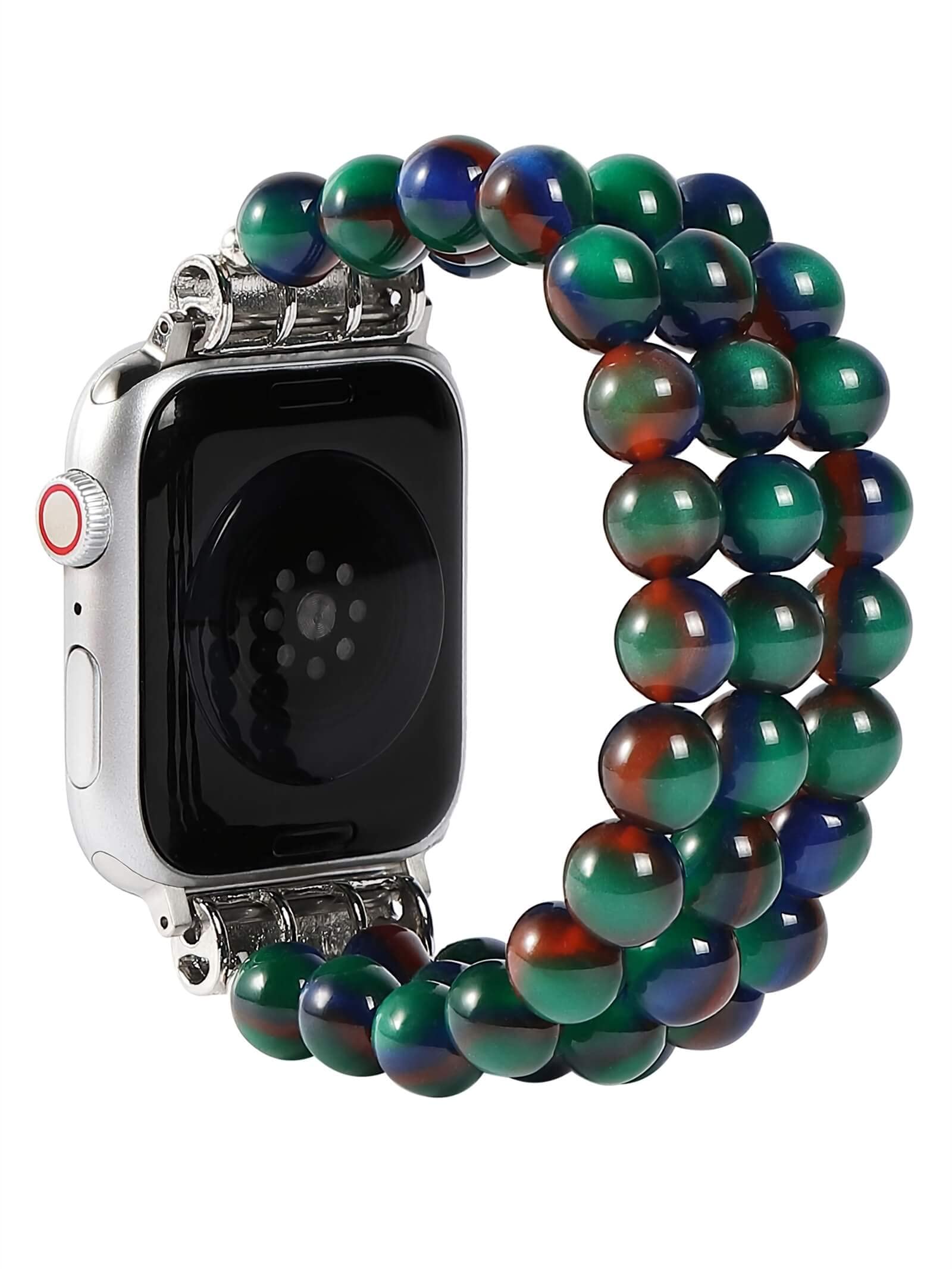 FTWIND Apple Watch Band Women Beaded Bracelet Compatible iPhone 38/44/42/40mm Fashion Charm Cute Replacement Iwatch Strap Series 38 Green 6