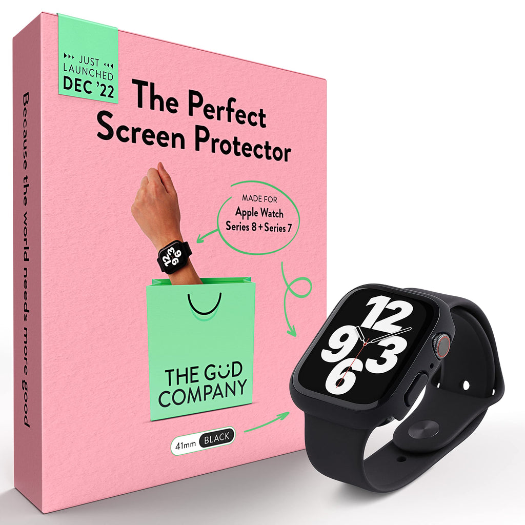 THE GÜD COMPANY: The Perfect Screen Protector Made for Apple Watch Series 8 + Series 7 41mm/45mm Curved Available in 5 Colors (Black)