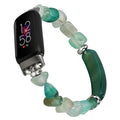 iLVANYA Crystal Beads Stretch Watch Band Compatible for Fitbit Luxe Handmade Good Luck Energy Chakra Stone Beaded Band for fitbit Luxe (Green Agate)