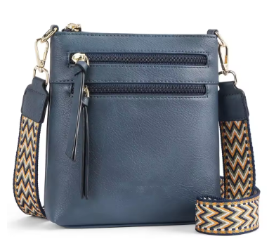 Multi-Zipper Vertical Shoulder Bag