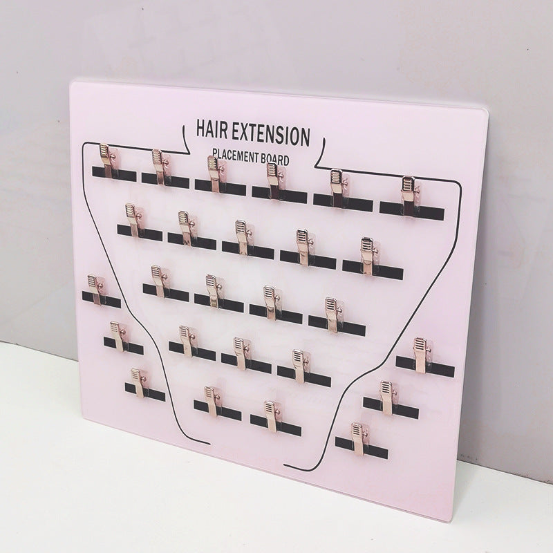 Acrylic Hair Extension Stand with Clips and Dispenser