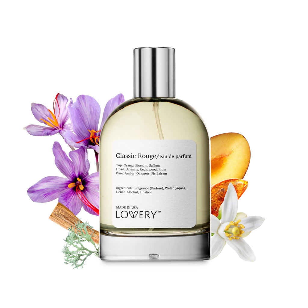 LOVERY Classic Rouge Eau de Parfum Inspired by B.accarat R.ouge 540 Long Lasting Perfume for Women & Men Clean Fragrance Perfume Spray 100ml Perfumes for Women Birthday Gifts - USA