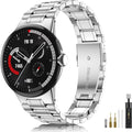 Caseultra Stainless Steel Bands Compatible for Google Pixel Watch Band (2022)Business Solid Metal Replacement Strap for Men Women(Silver)