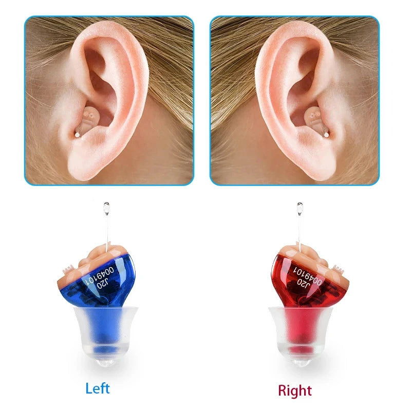 Red and Blue Hearing Aids Sound Amplifier (Bilingual)