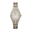Relic by Fossil Womens Queens Court Three-Hand Date Silver and Gold Two-Tone Stainless Steel Bracelet Dress Watch (Model: ZR11775)