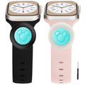 pupvus Compatible with Disney Magic Band Holder AdapterSoft and Elastic Traditional Watch Accessories Compatible With Disney Parks Magic Band 2.0 Puck Holder (Black_White)