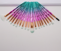 20-Piece Eye Brush Set with Colorful Diamond Handles