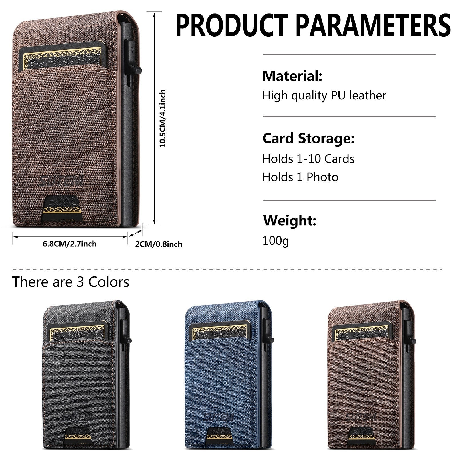 Men's Denim Grain Card Wallet