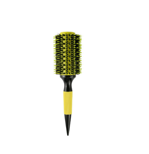Round Wooden Comb with Mixed Nylon and Boar Bristles