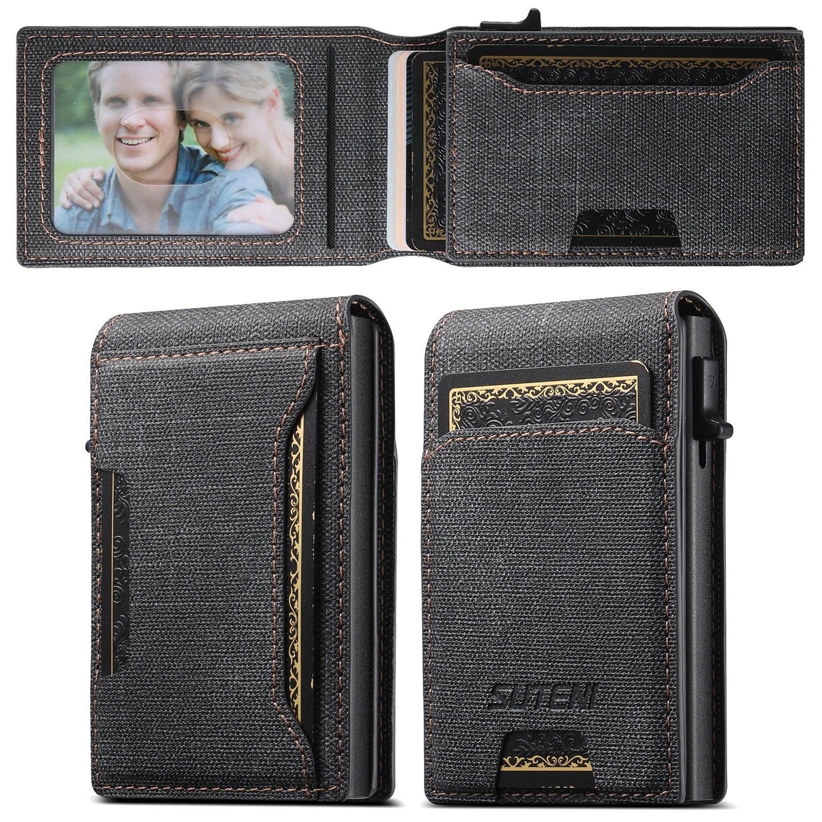 Men's Denim Grain Card Wallet