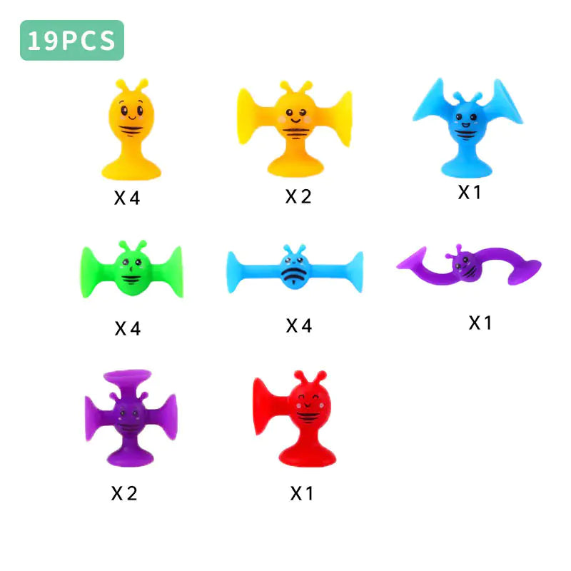 Bees Suction Cups Versatile Building Soft Blocks Toy