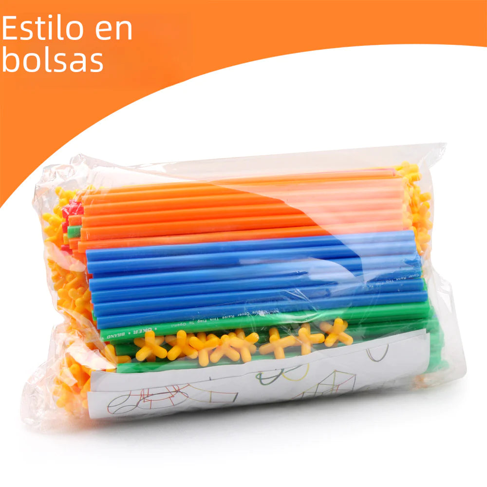 4D Space Straw Building Blocks for Creative Play