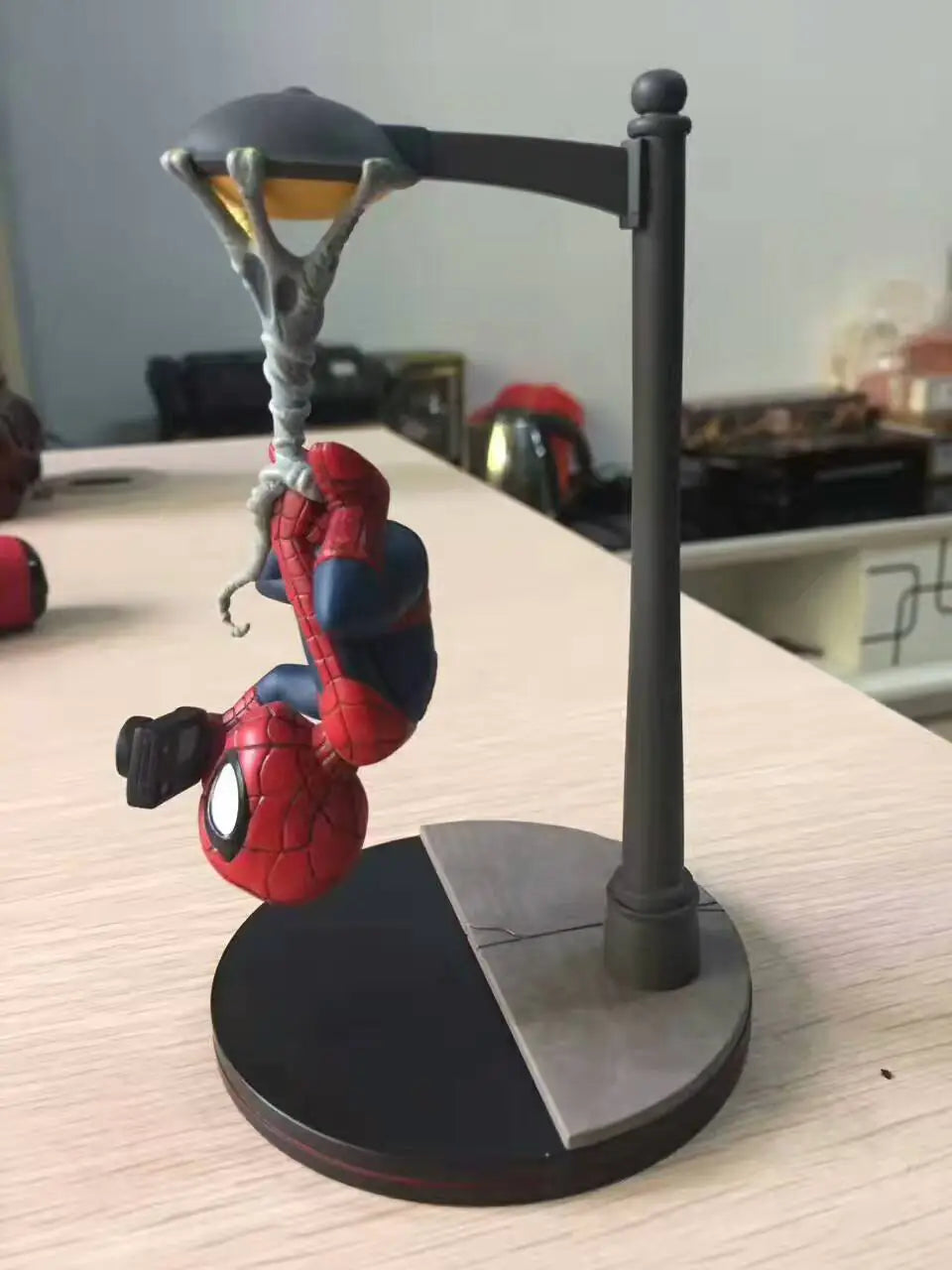 Spider-Man Figure with Streetlight and Camera Model