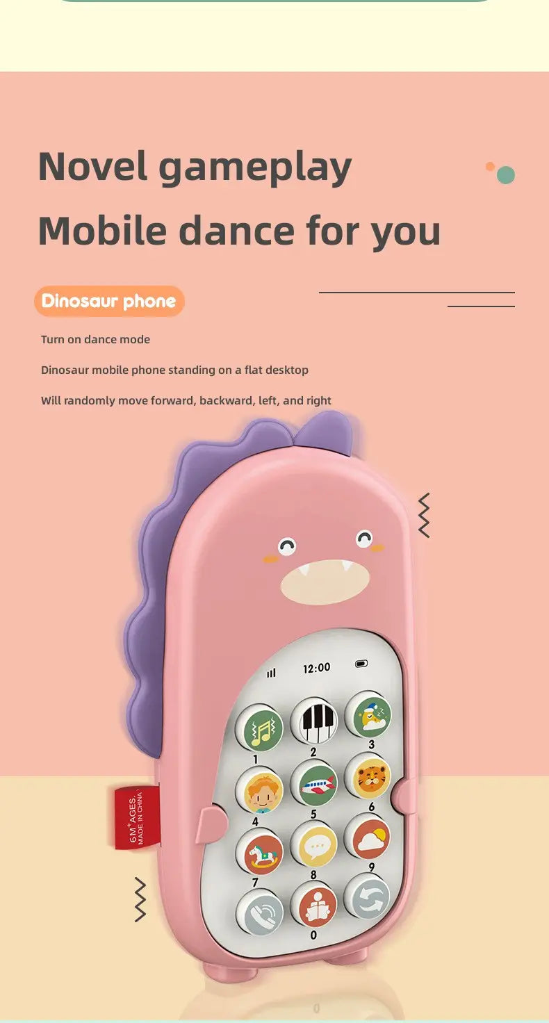 Dinosaur Baby Phone Toy with Music and Vibration Mode