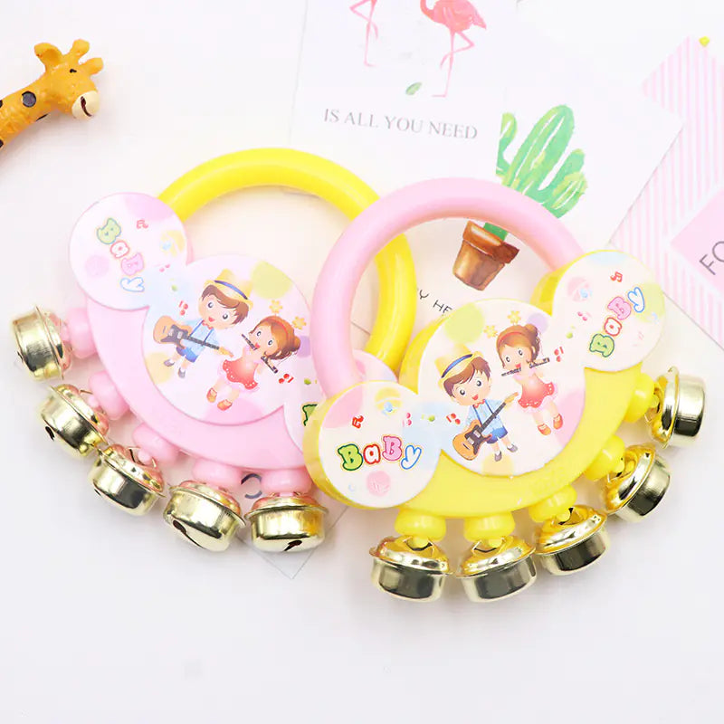 Cartoon Baby Hand Rattle Toy with Metal Bell