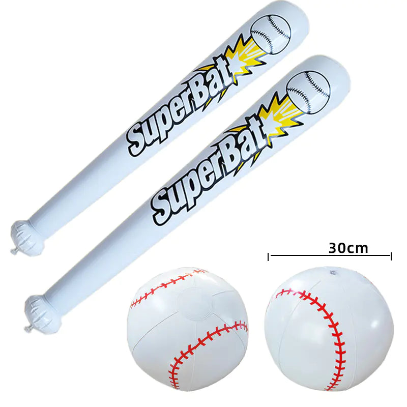 Inflatable Baseball Bat - White PVC Toy (Wholesale Six Pieces)