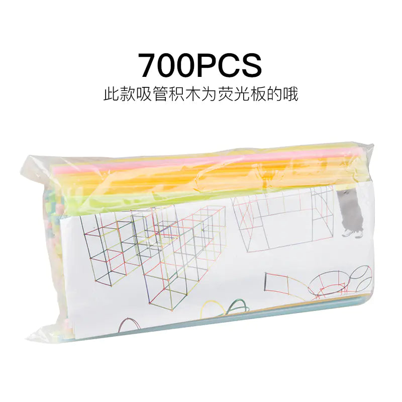 4D Space Straw Building Blocks for Creative Play
