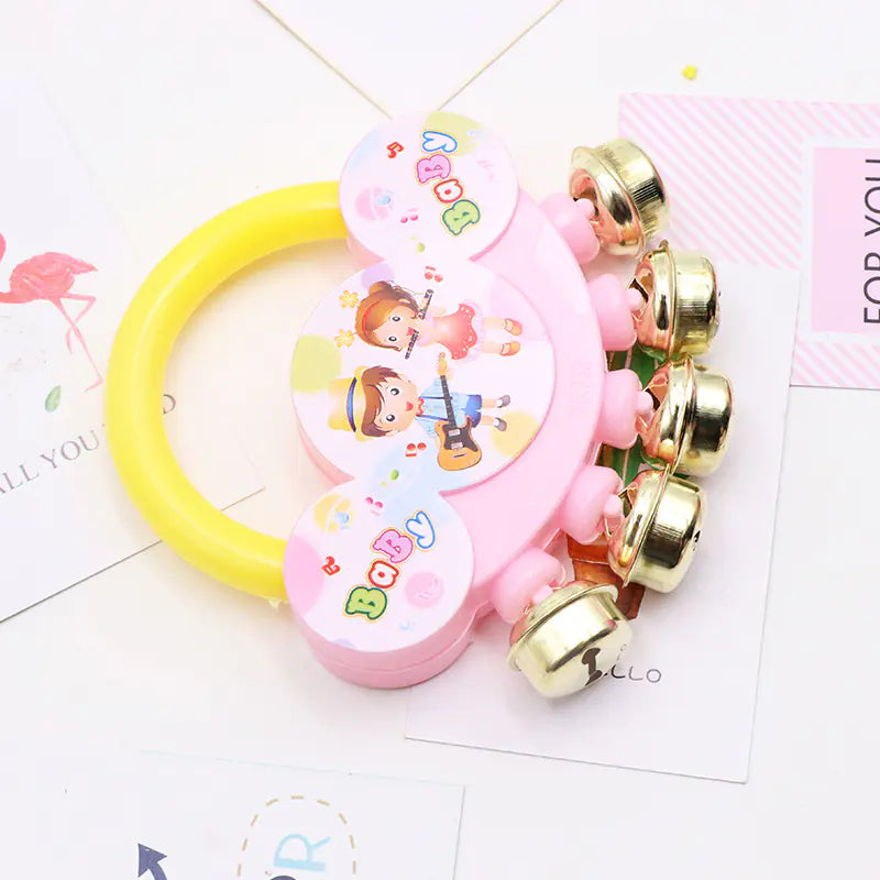 Cartoon Baby Hand Rattle Toy with Metal Bell