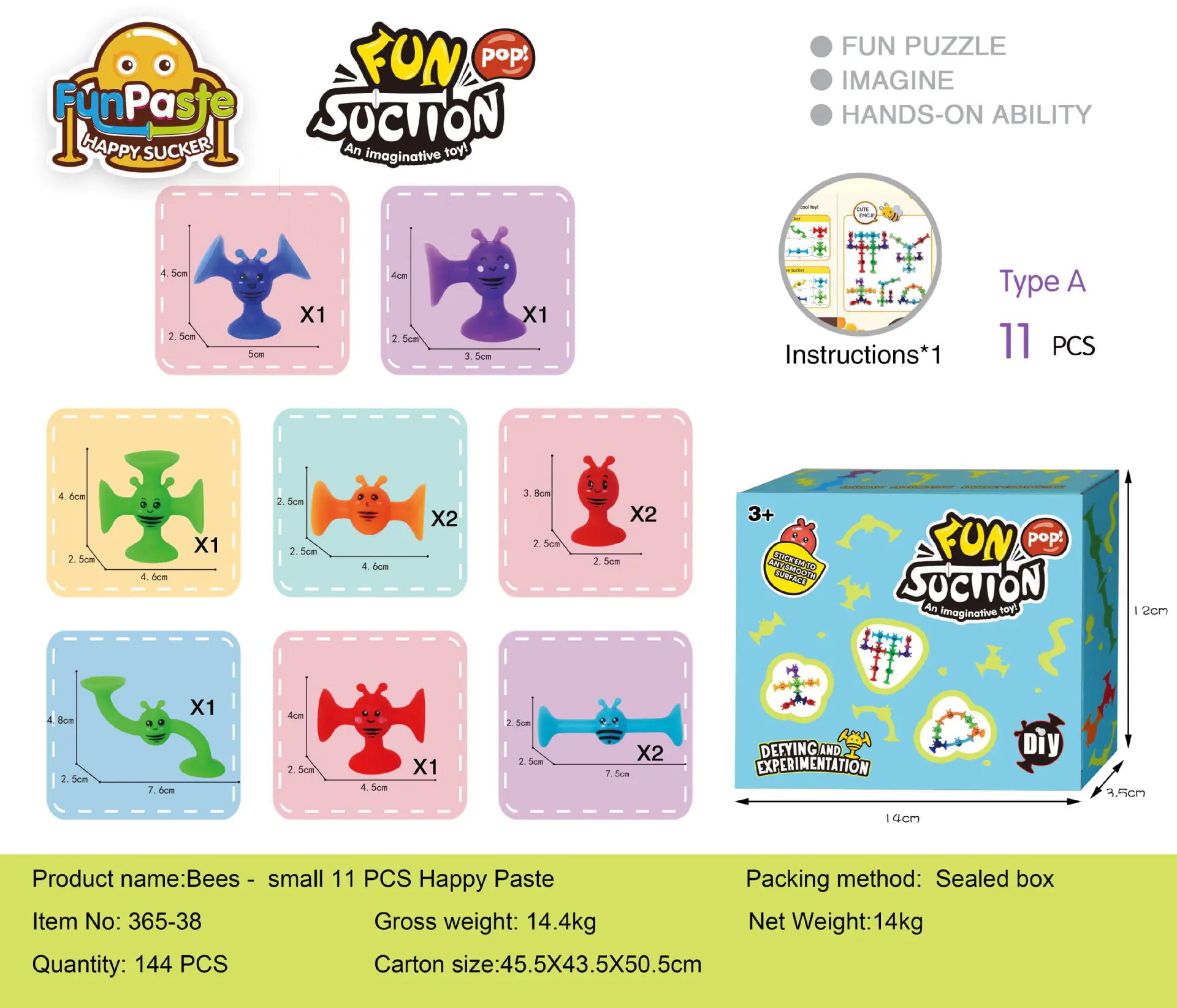 Bees Suction Cups Versatile Building Soft Blocks Toy