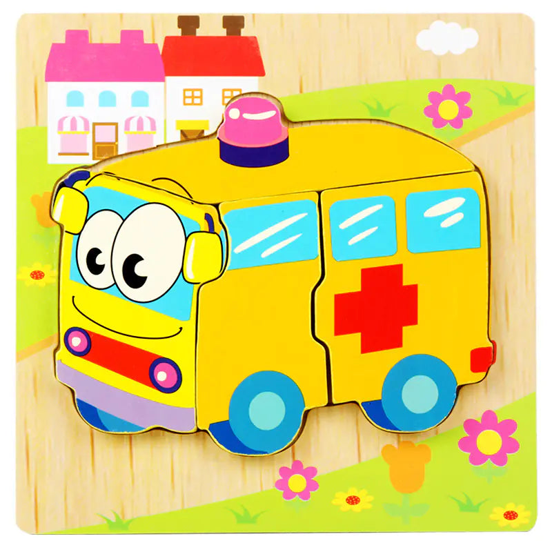 3D Wooden Puzzle Educational Toy for Kids (Wholesale)