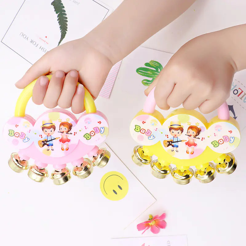 Cartoon Baby Hand Rattle Toy with Metal Bell