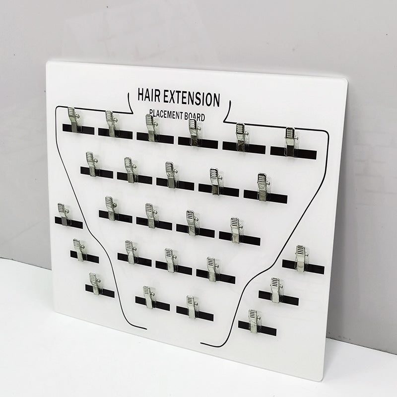 Acrylic Hair Extension Stand with Clips and Dispenser