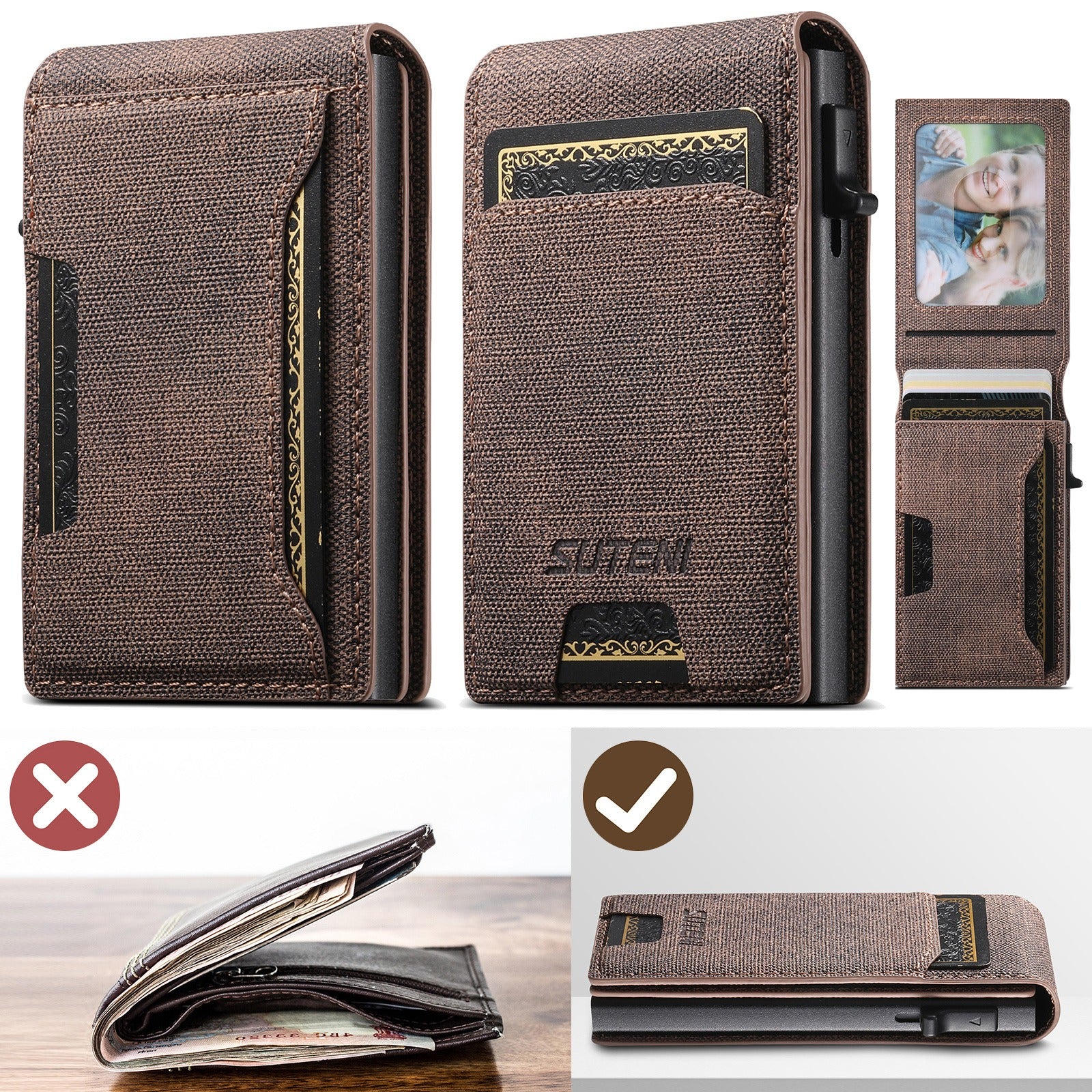 Men's Denim Grain Card Wallet