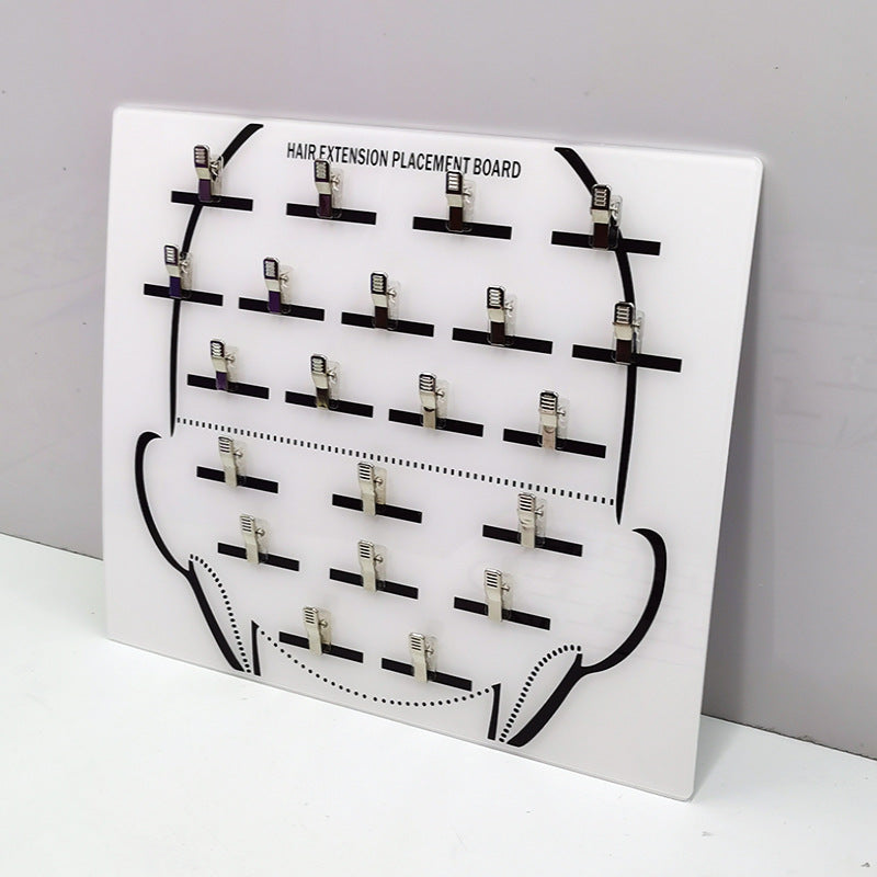 Acrylic Hair Extension Stand with Clips and Dispenser