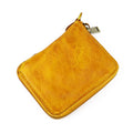 Zipper Folding Vegetable Tanned Leather Wallet