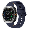 HAYONLIY No Gap Silicone Sport Band Compatible for Samsung Galaxy Watch Ultra 47mm(2024) Sporty Corrugated Adjustable Strap for Men Women