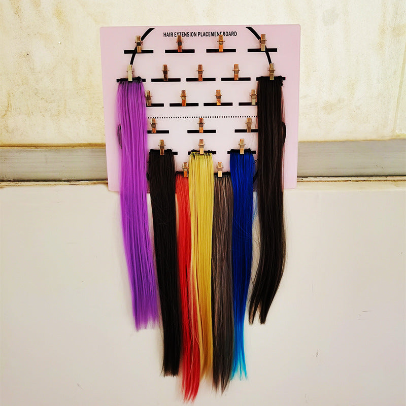 Acrylic Hair Extension Stand with Clips and Dispenser