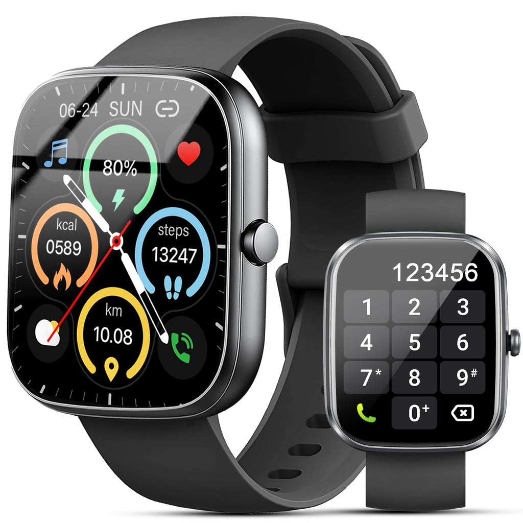 Smartwatch Damen Herren 191 HD Großbildschirm Fitness Tracker Telefonfunktion Smart Watch 100+ Sportmodi Fitnessuhr/Schrittzähler/Pulsuhr/Schlaftracker IP68 Wasserdicht Sportuhr für Android iOS