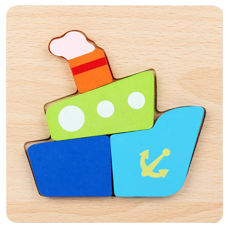 3D Wooden Puzzle Educational Toy for Kids (Wholesale)