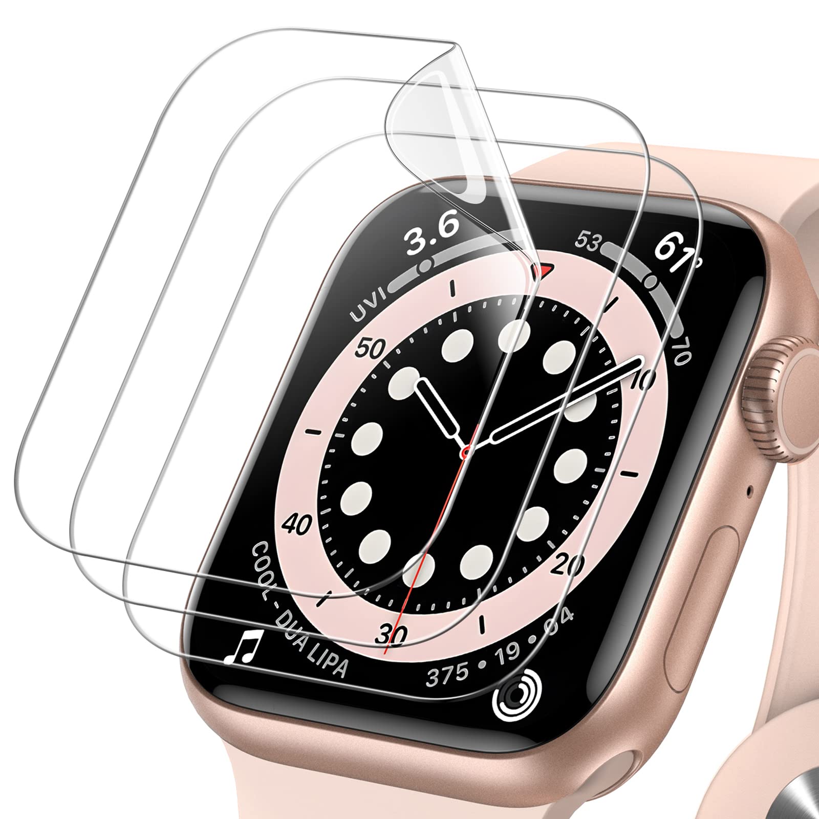 JETech Schutzfolie für Apple Watch SE (2022/2020) /Series 6 5 4 44 mm Hoch Definition TPU Displayschutz Ultradünn 3 Stück