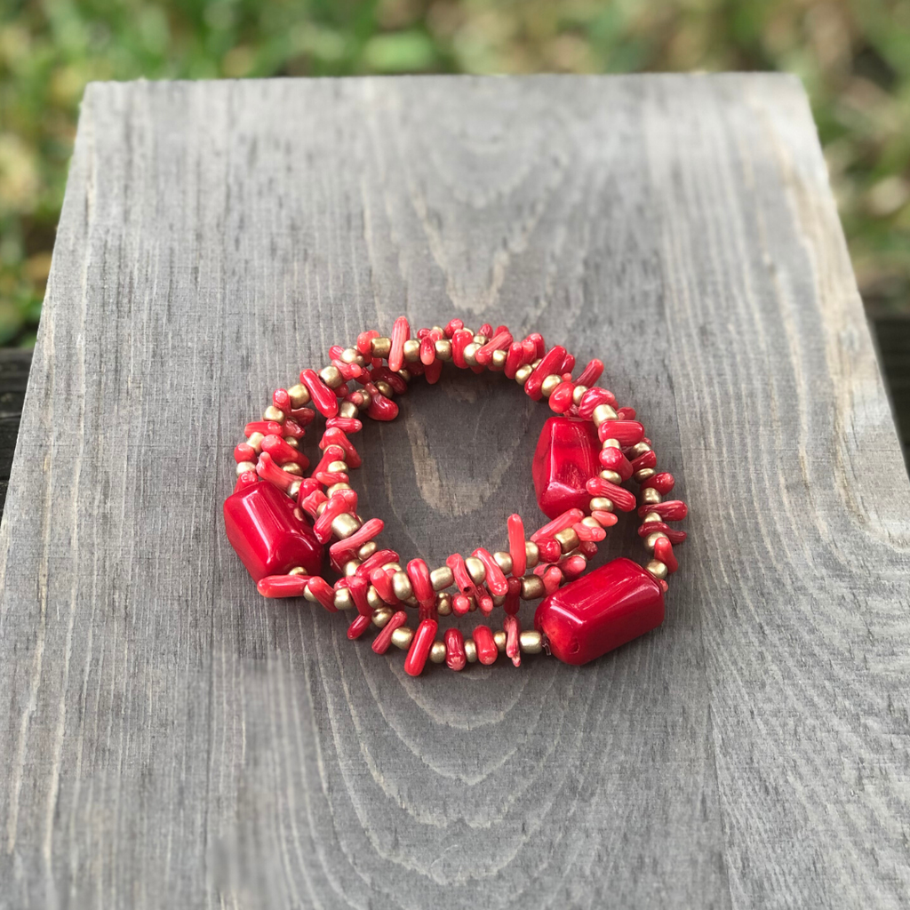 Coral Trio Bracelet Set