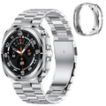 Solid Stainless Steel Band Compatible Samsung Galaxy Watch Ultra 47mm(2024) with Pc CaseReplacement Link Business Executive Metal Strap for Men and Women