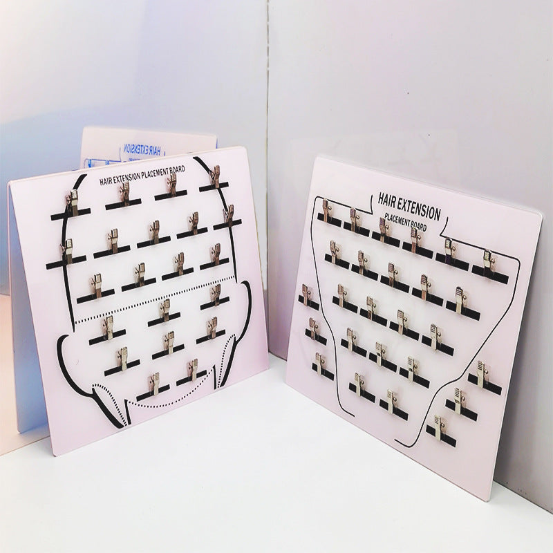 Acrylic Hair Extension Stand with Clips and Dispenser