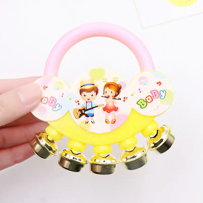 Cartoon Baby Hand Rattle Toy with Metal Bell