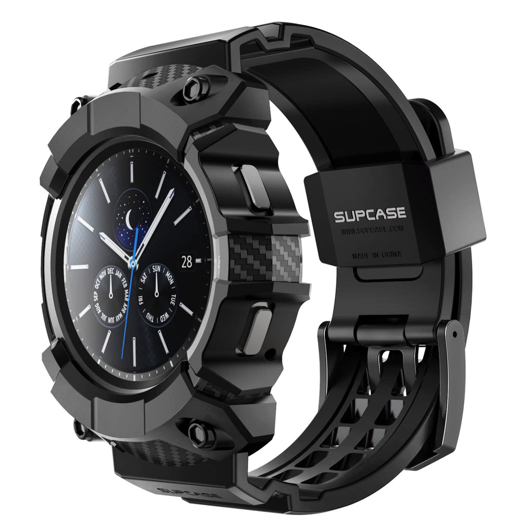 SUPCASE [Unicorn Beetle Pro Series Case for Galaxy Watch 4 Classic [42mm] 2021 Release Rugged Protective Case with Strap Bands (Black)