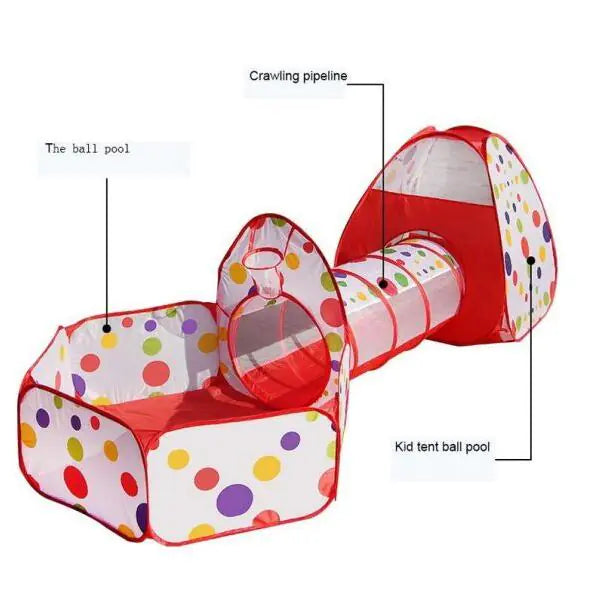 Kids Tunnel Toy, Tent 3-Piece Set, Ocean Pool
