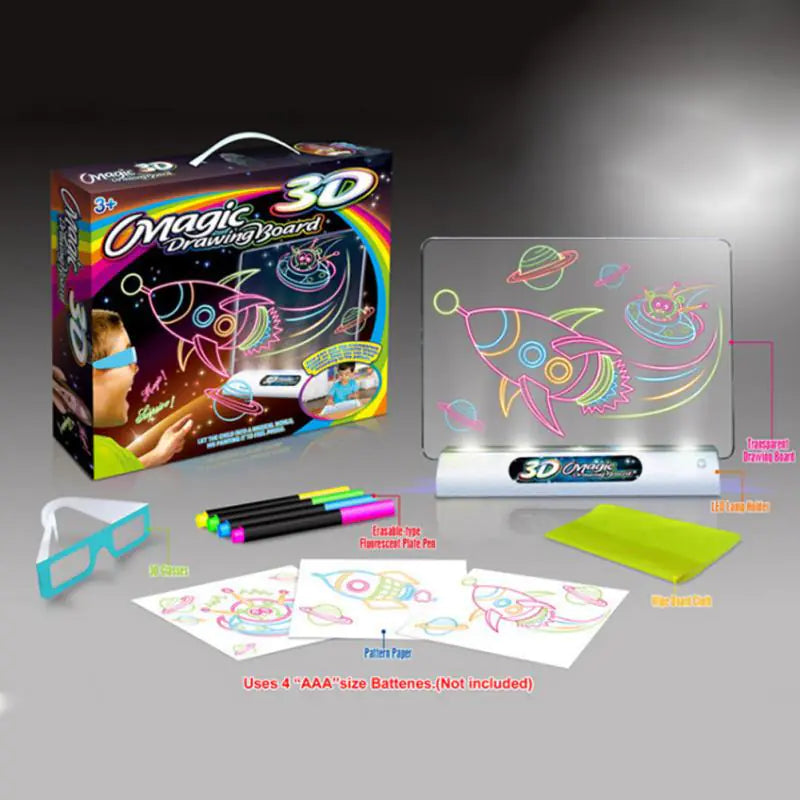 3D Flash Drawing Board - Multifunctional Color Toy