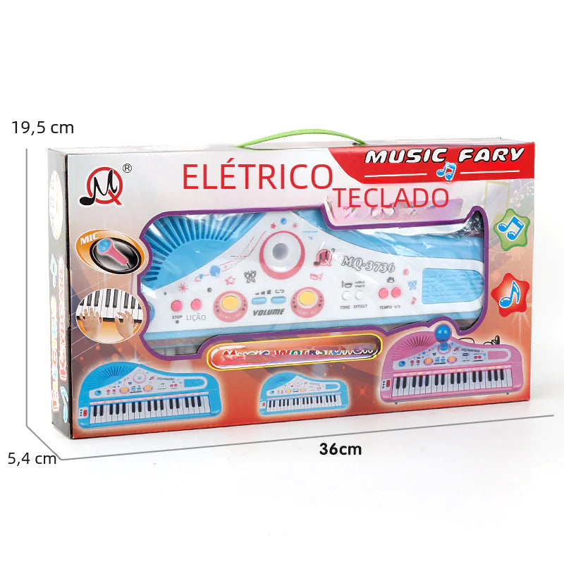 37-Key Electronic Piano Toy with Microphone for Kids