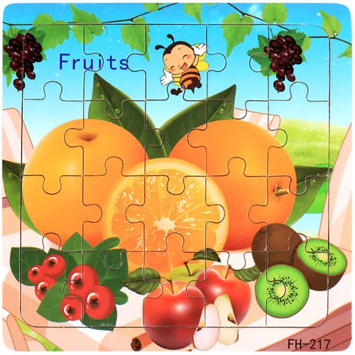 20-Piece Montessori 3D Cartoon Animal Car Puzzle