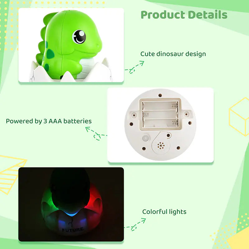 Dinosaur Bath Toys with Automatic Water Spray & Light