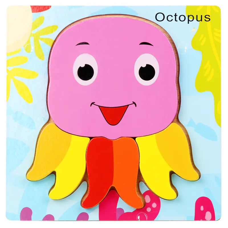 3D Wooden Puzzle Educational Toy for Kids (Wholesale)