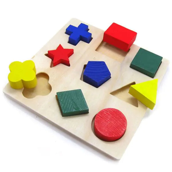 Wooden 3D Puzzle Toy with Geometric Shapes