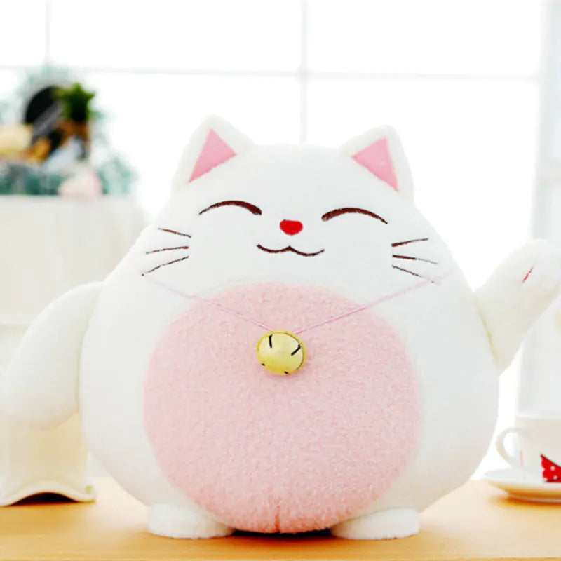 Cute Creative Plush Lucky Cat Doll with Bell Toy