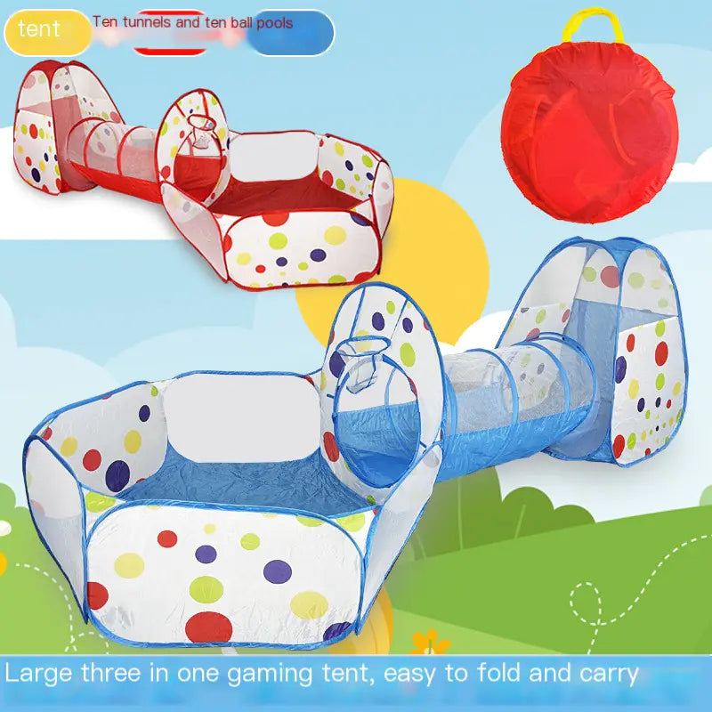 Kids Tunnel Toy, Tent 3-Piece Set, Ocean Pool