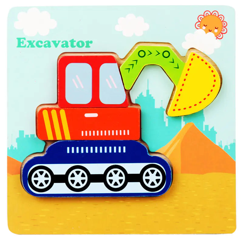 3D Wooden Puzzle Educational Toy for Kids (Wholesale)